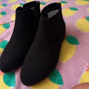 Cat & Jack Black Suede-Look Women's Ankle Booties